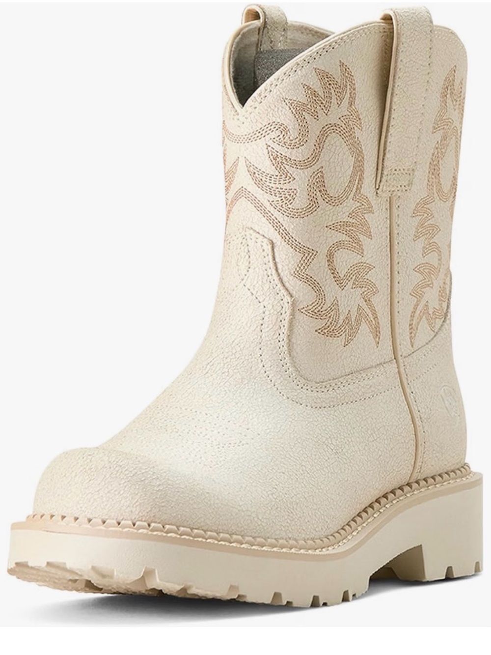 New Women's ARIAT Fatbaby Western Boot Size 7 Distressed Ivory